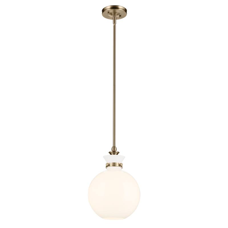Kichler Lighting Laria 10.25 Inch 1 Light Pendant with Opal Glass in Champagne Bronze