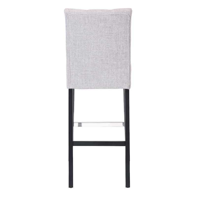 Carter 29" Button Tufted Bar Stool Black Finish