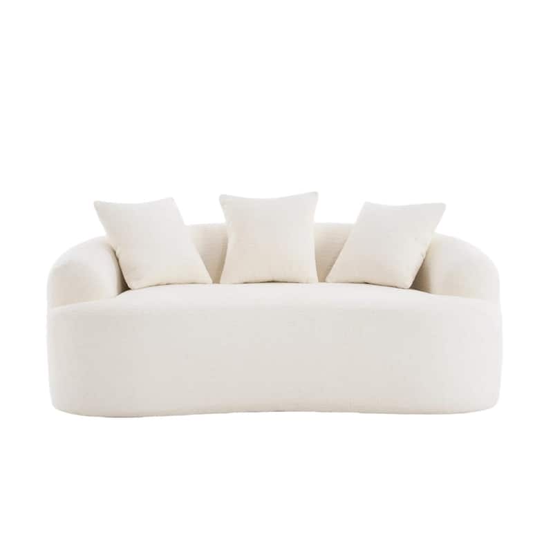 30D Chenille No-Assembly Compact Curved Loveseat Full Compression Sponge Sofa