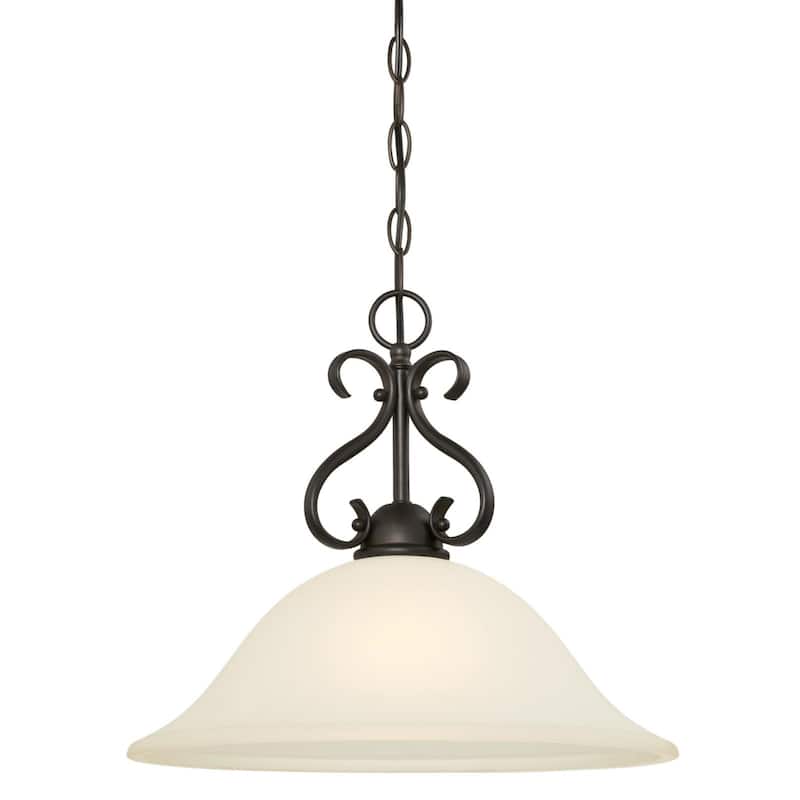 Westinghouse Dunmore One-Light Indoor Pendant, Oil Rubbed Bronze Finish with Frosted Glass - 1-Light