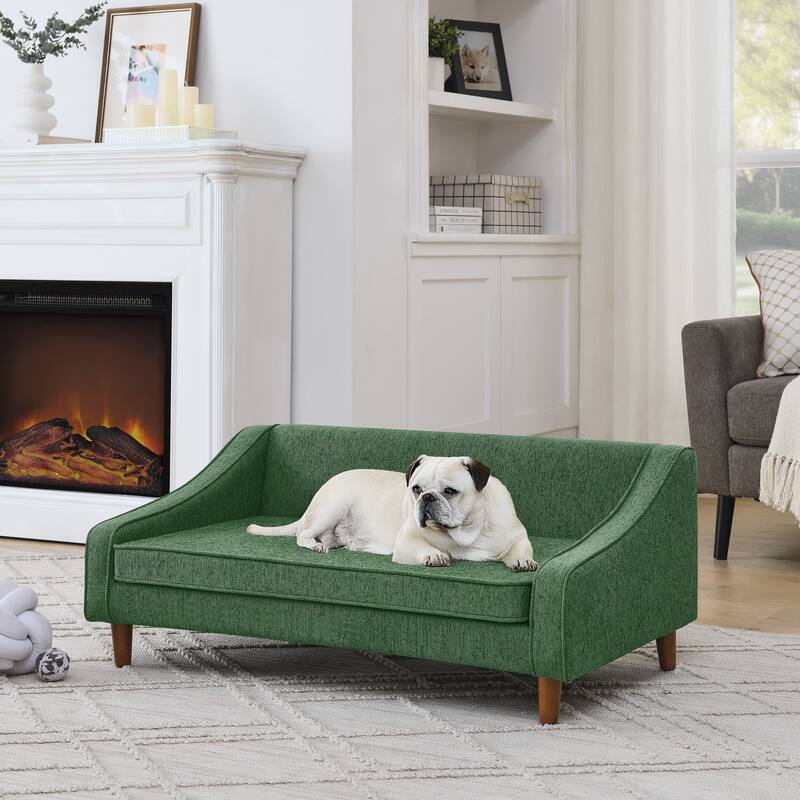 Durable Elevated Dog Sofa Bed,Pet Sofa with Modern Irregular Armrest Design,Comfortable Soft Dog Sofa