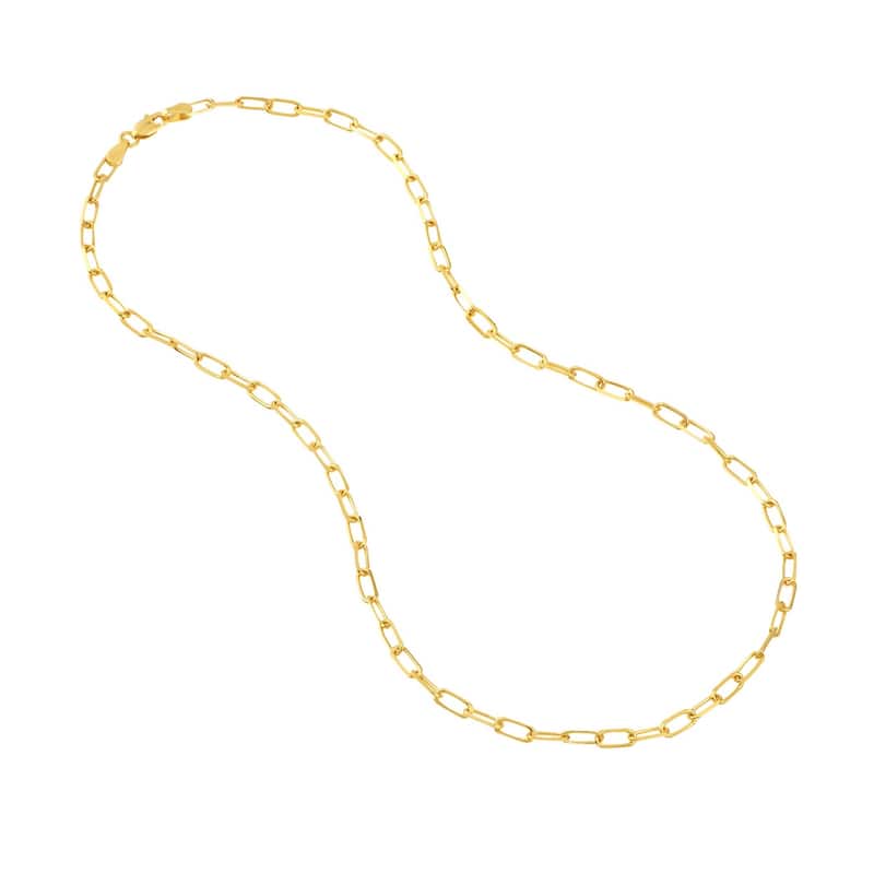 Curata 925 Sterling Silver Gold Plated 3.1mm Diamond Cut Paper Clip Chain (Lobster)