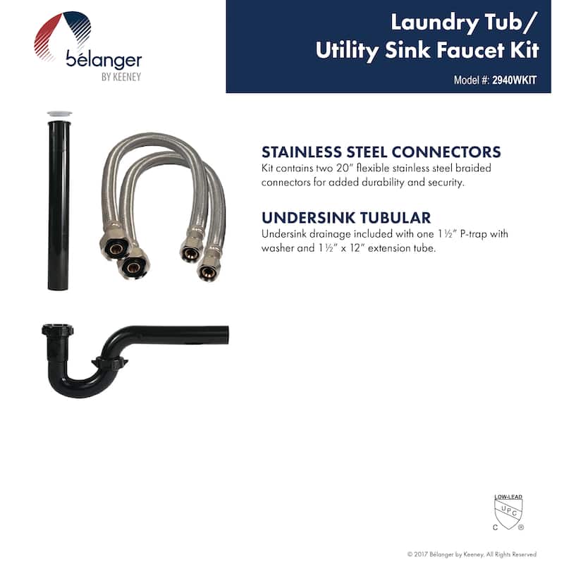 Belanger Laundry Faucet Kit with Garden Hose Connection, Chrome