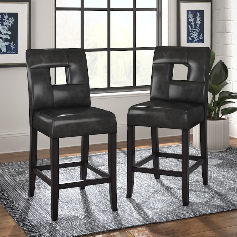 Brda Keyhole Counter Height High Back Stools (Set of 2) - Stool