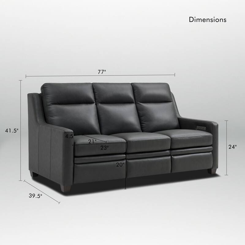 Genuine Leather Recliner Sofa 78" Triple-Motor Power Zero-Wall Reclining 3-Seat Sofa with USB&USB-C Port