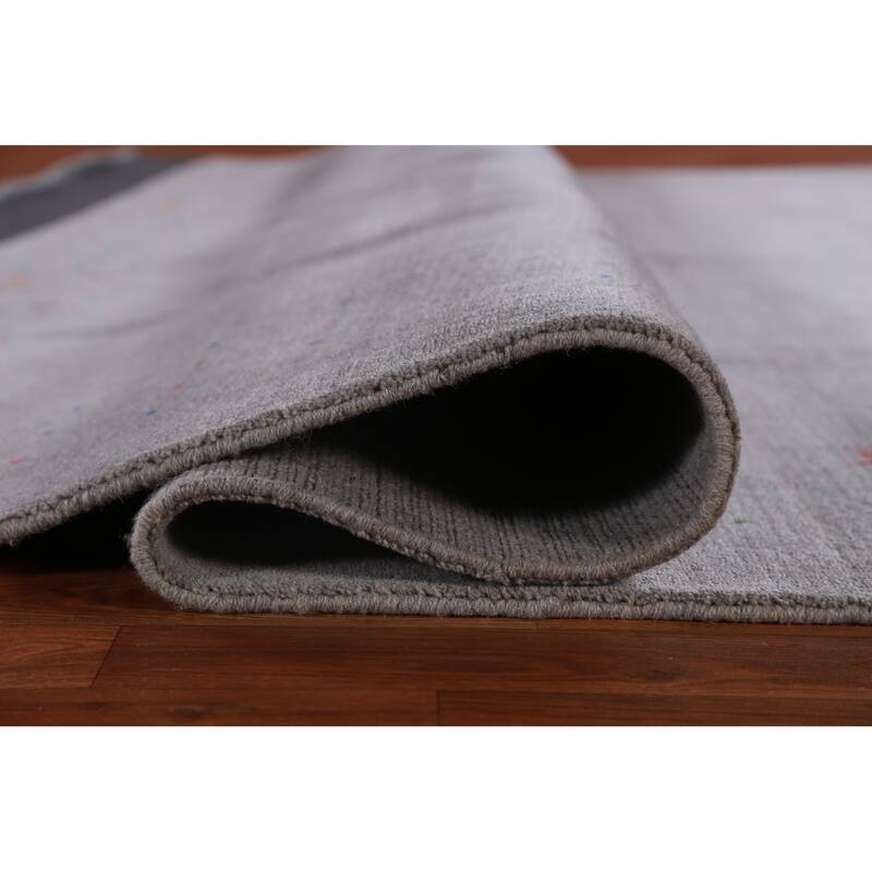 Hand Knotted Oriental 100% Wool Carpet Tribal Tribal Greys & Charcoal Gabbeh Area Rug - 11' 10'' X 9' 2''
