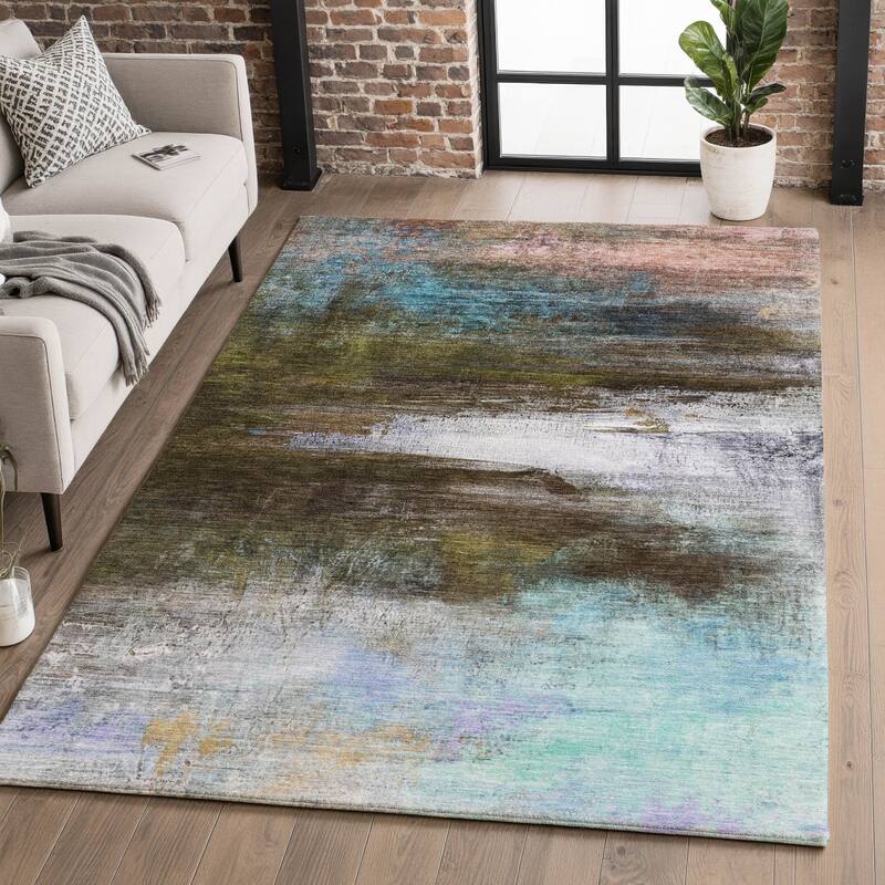 Premium Washable Super Soft Modern Abstract Mayfield Rug - Brown - 3' x 5'