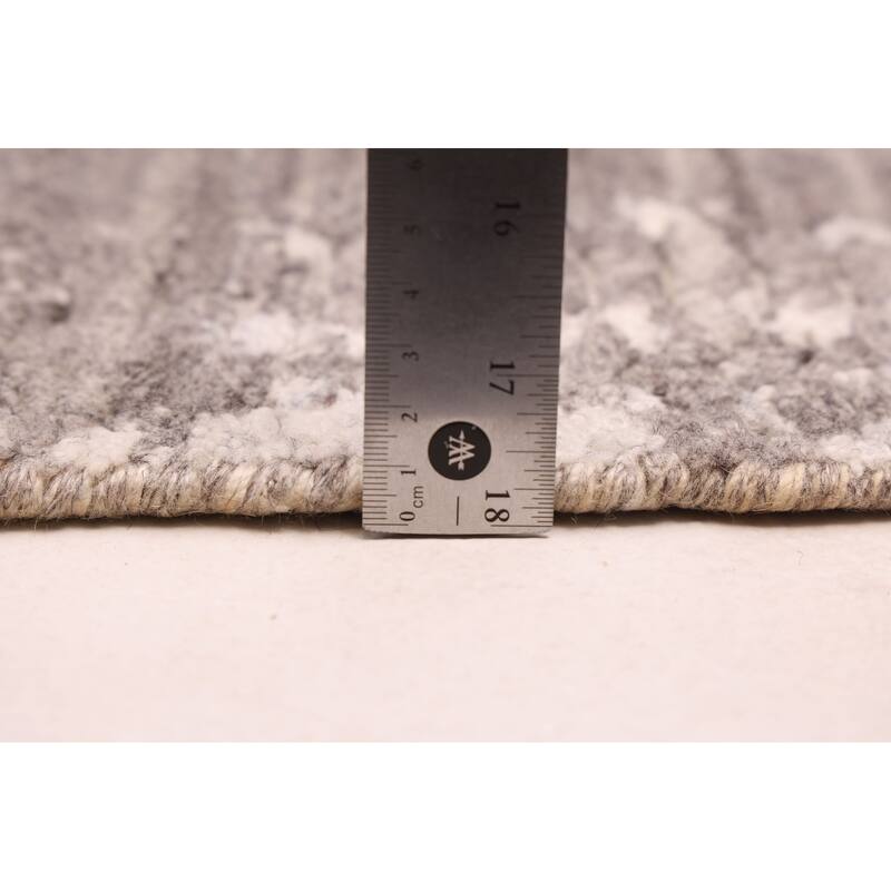 ECARPETGALLERY Hand Loomed Elysian Dark Grey Wool Rug - 8'4 x 11'4