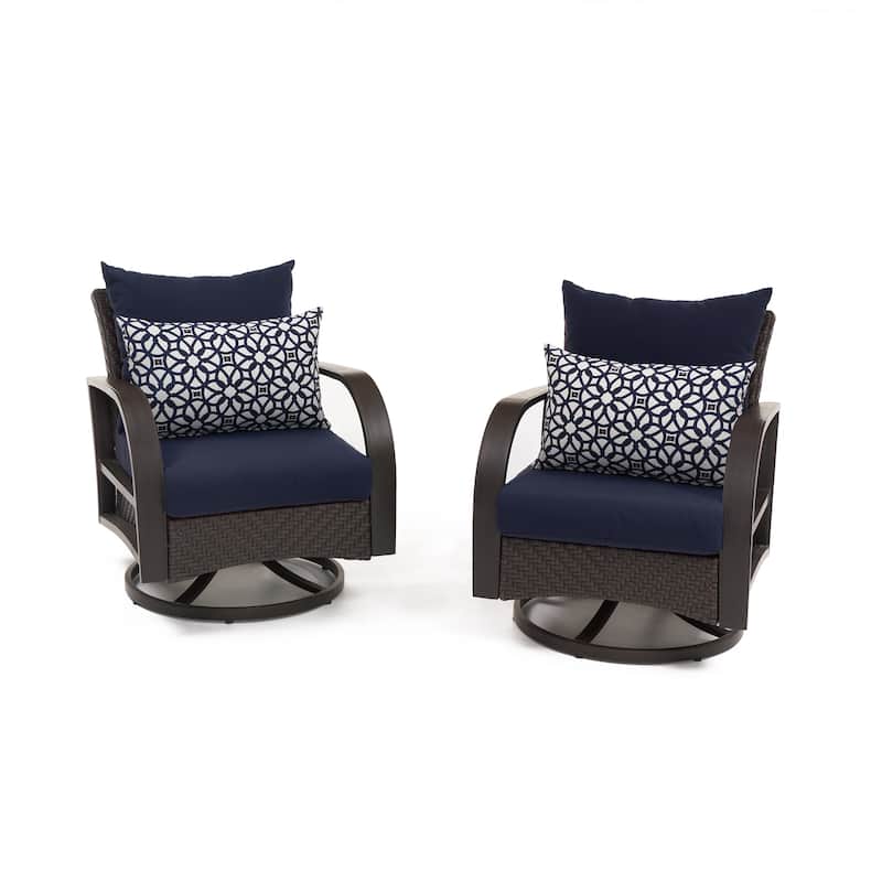 Barcelo 2 Piece Sunbrella Outdoor Patio Motion Club Chairs