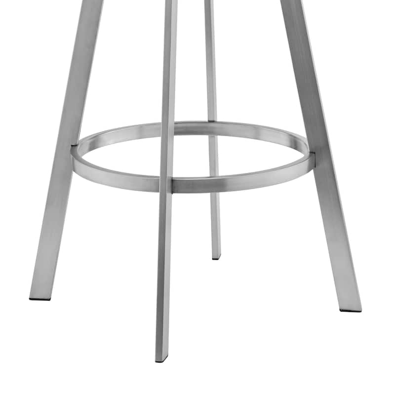 Sandringham 30" Gray Faux Leather and Metal Swivel Bar Stool - Bar Height - 29-32 in.