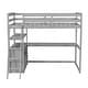 preview thumbnail 10 of 31, Twin Size Loft Bed with Desk and Shelves, Two Built-in Drawers, Gray