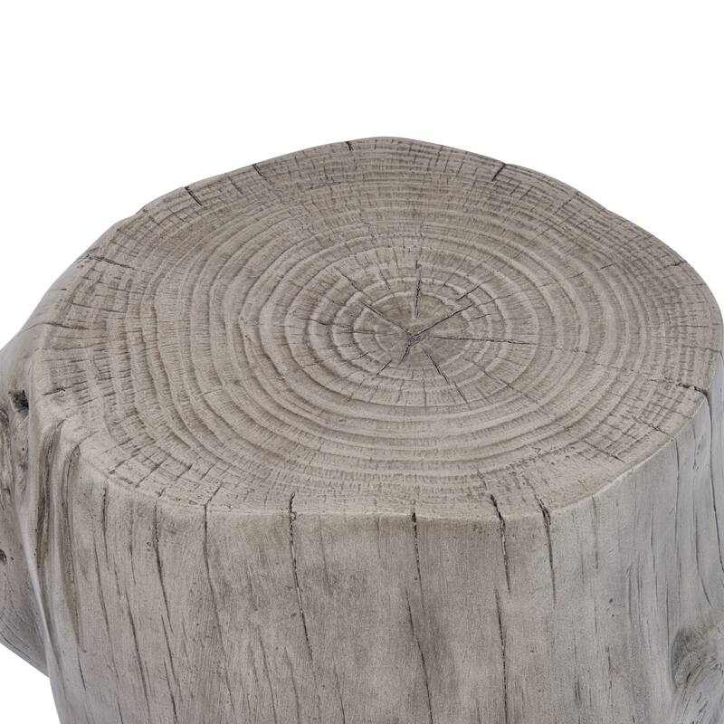 Christopher Knight Home - Alder 16.54"H Outdoor Rustic Faux Wood Tree-Stump MGO Side Table, Fully Assembled - 17.32"