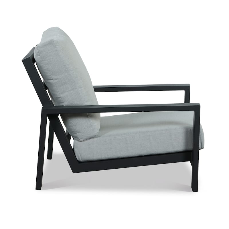 Benton 4-Piece Aluminum Outdoor Conversation Sofa Set with Cushions