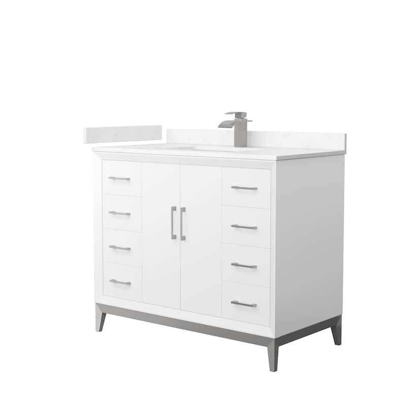 Amici Single Bathroom Vanity Set, Cultured Marble Top