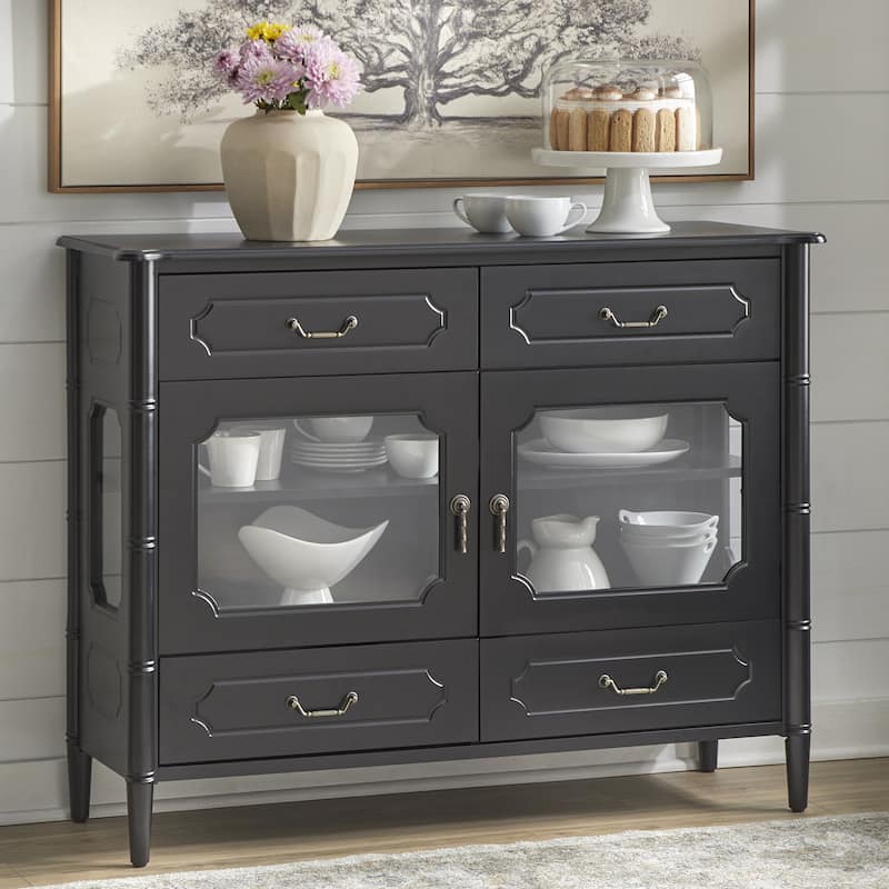 Lifestorey Canneli 4-Drawer/2-Door Buffet - Black