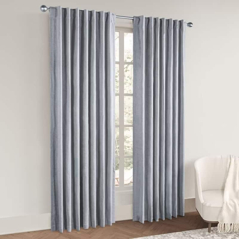 Chenille Blackout Back Tab Curtain Pair(2 panels)