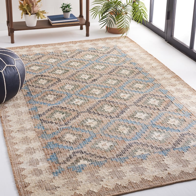 SAFAVIEH Flatweave Kilim Devon Jute Rug - 5' x 8' - Blue/Ivory