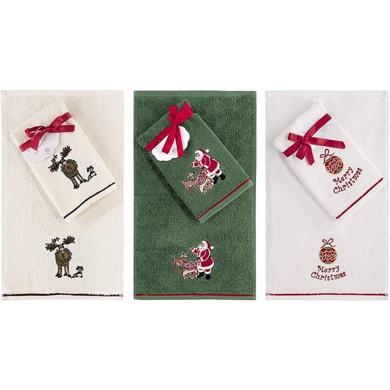 Christmas Fingertip Bath Towels Gift 12 Piece Hand Set - N/A