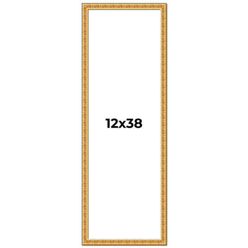 12x38 Frame Gold Real Wood Picture Frame Width 1 inches | Interior