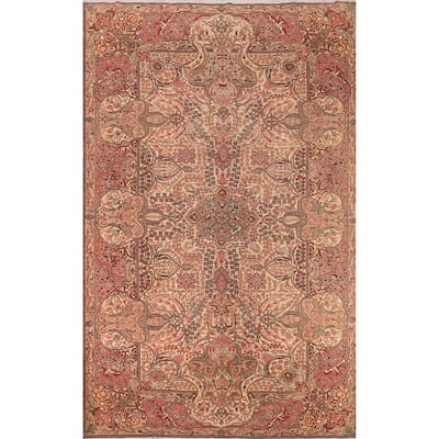 Floral Anatolian Vintage Rug Handmade Oriental Wool Carpet - 6'7" X 9'9"