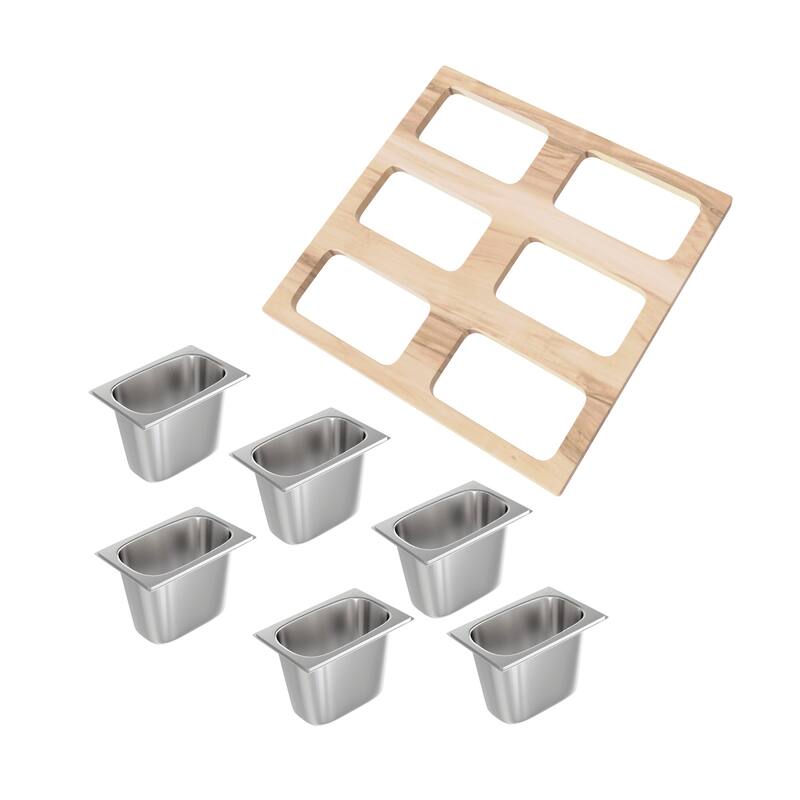 Swiss Madison SM-KA792 15-3/4" x 16-3/4" Condiment Serving Board with - Stainless Steel