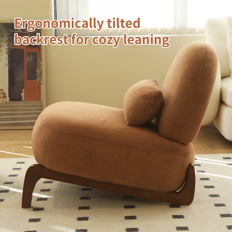 Accent Chair with Solid Wood Legs - Caramel