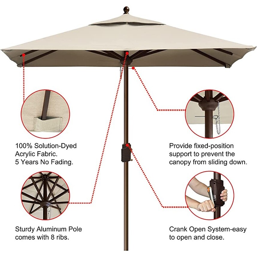 EliteShade Multicolor Sunumbrella 9ft 6ft 10x6.5ft Patio Market
