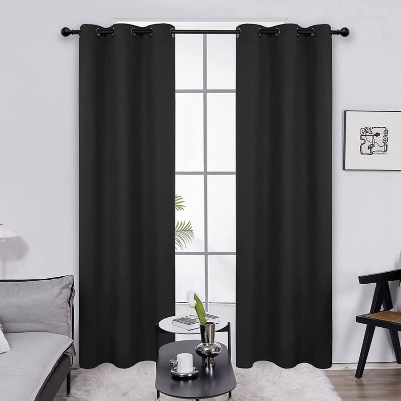 Deconovo Solid 42 Width Curtain Panel (1 Panel) - 42x84 Inch - Black