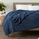 Bare Home Microplush Fleece Blanket - Ultra-Soft - Cozy Fuzzy Warm - Full - Queen - Dark Blue