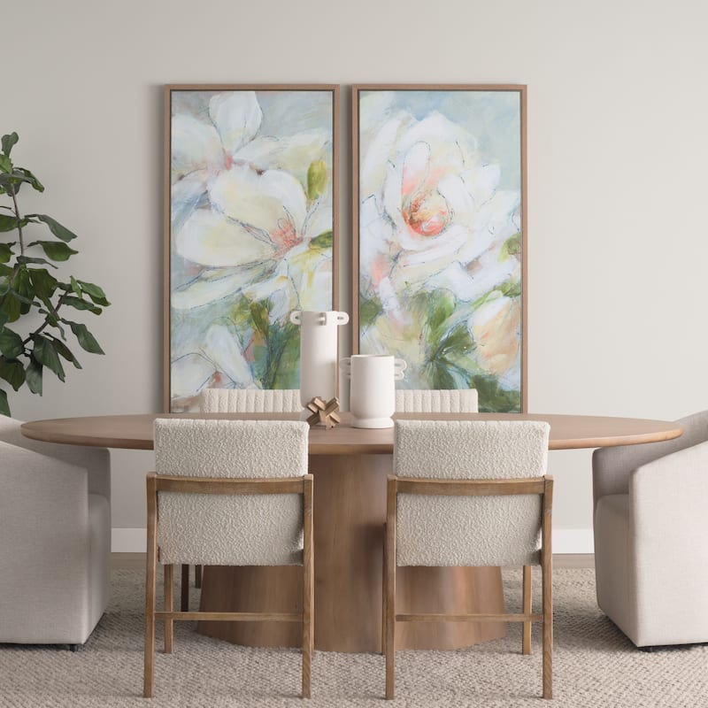 Jovani 94" Solid Brown Mango Wood Oval Dining Table - 94.0L x 47.0W x 30.0H Inches