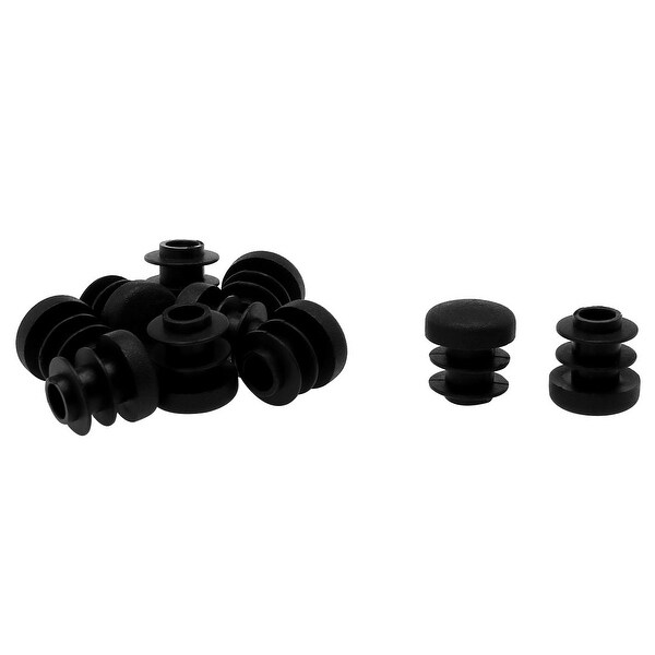 1/2" 14mm OD Plastic Round Tube Ribbed Inserts End Cover Caps 10pcs