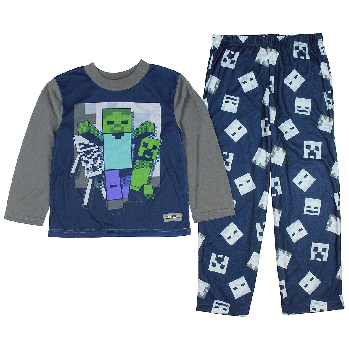 Shop Minecraft Creeper Zombie And Skeleton Big Boys Blue 2 Piece Pajama Set Overstock 17982508