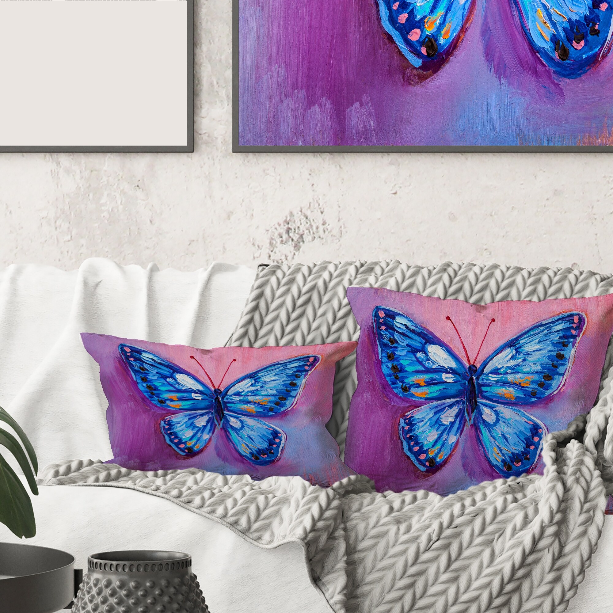 Blue butterfly 2025 pillow