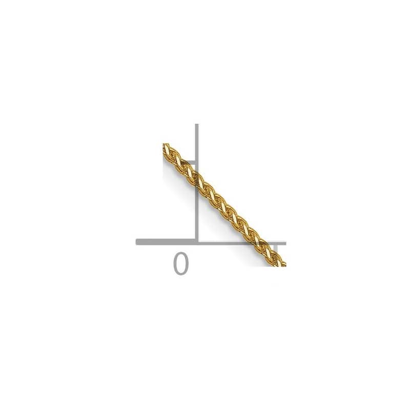 Curata Women's 14k Yellow Gold 1mm Solid Diamond-Cut Spiga Chain Anklet - 10 Inch