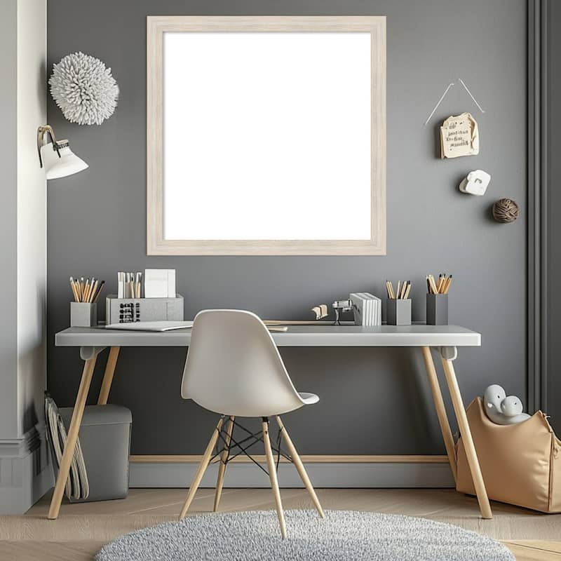 Amanti Art Hardwood Chocolate Narrow Framed Dry Erase Magnetic Board