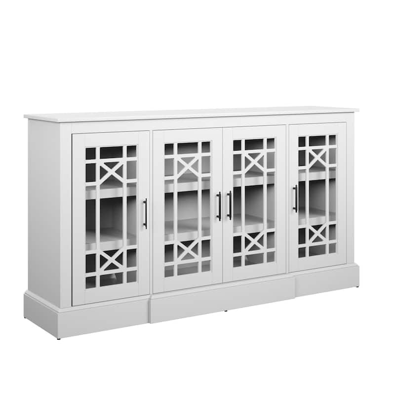 Buffet Sideboard with Decorative Glass Cabinet Doors
