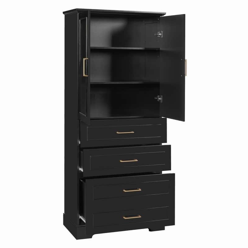 Modern 72.2"H Freestanding Bathroom Cabinet with Adjustable Shelves and Soft-Close Doors for Organized Storage