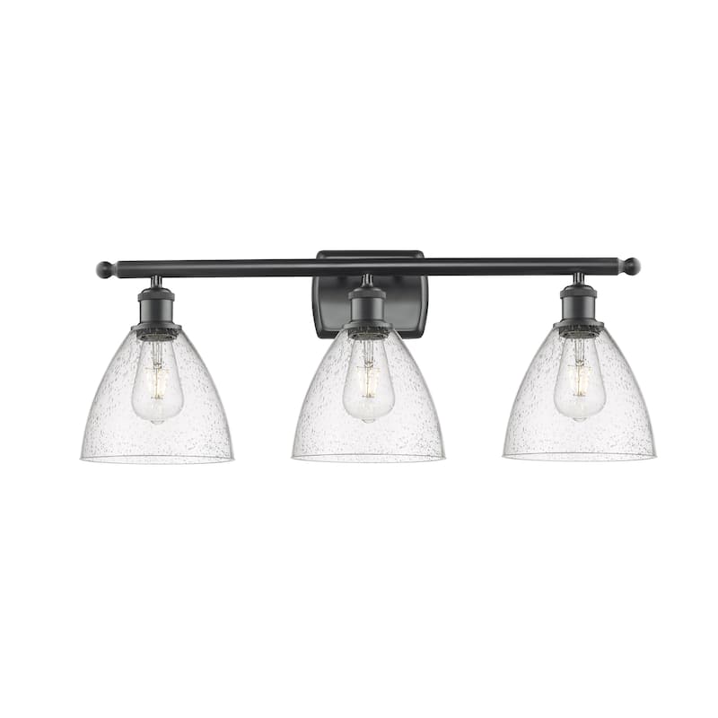 Innovations Lighting 516-3W-11-28 Bristol Vanity Bristol 3 Light 28" - Matte Black / Seedy