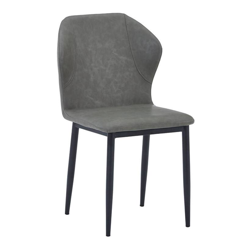 Mosaic Modern Upholstered Fabric Dining Chair with Metal Legs by LeisureMod - Olive Green