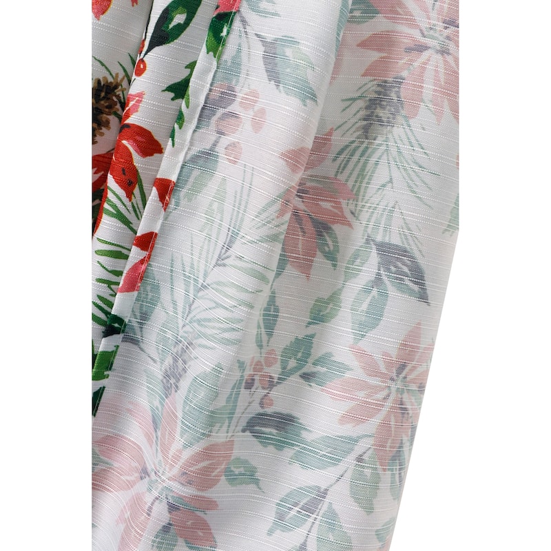 Poinsettia Painted Christmas Shower Curtain