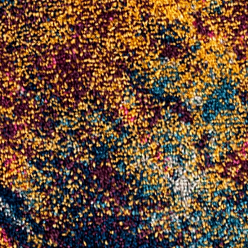 Maclin Modern Abstract Burnt Orange & Navy Polypropylene Area Rug