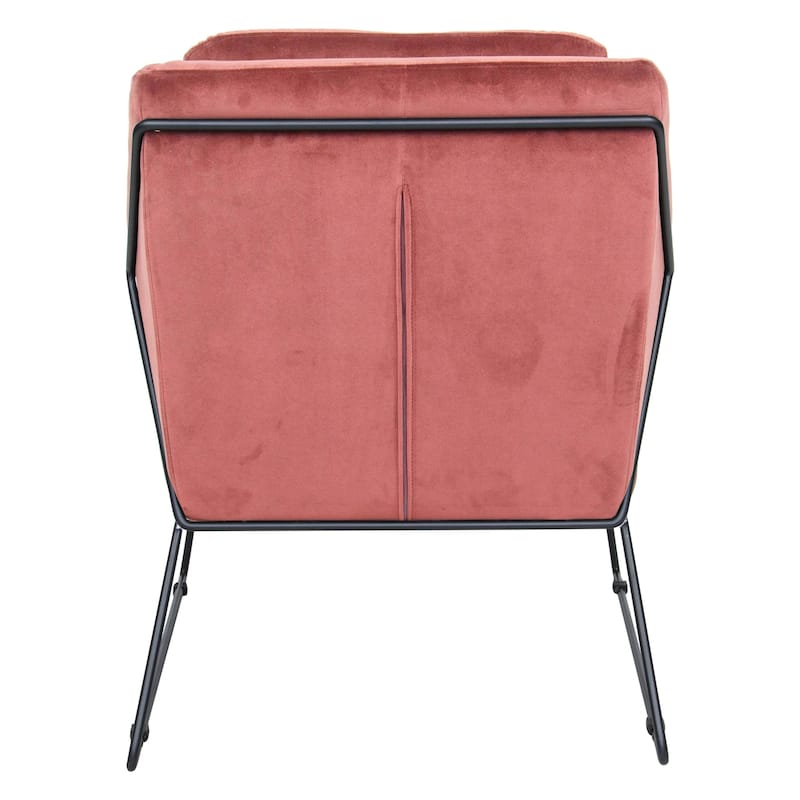 Harmony Mid-Century Modern Velvet Upholstered Accent Arm Chair with Metal Frame for Home Office Living Room & Bedroom