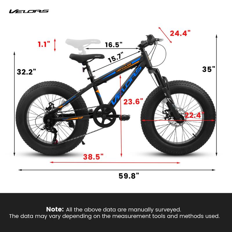 20 Inch Fat Tire Mountain Bike with Dual Disc, High Carbon Steel Shock Absorbing Frame for Mountain and City