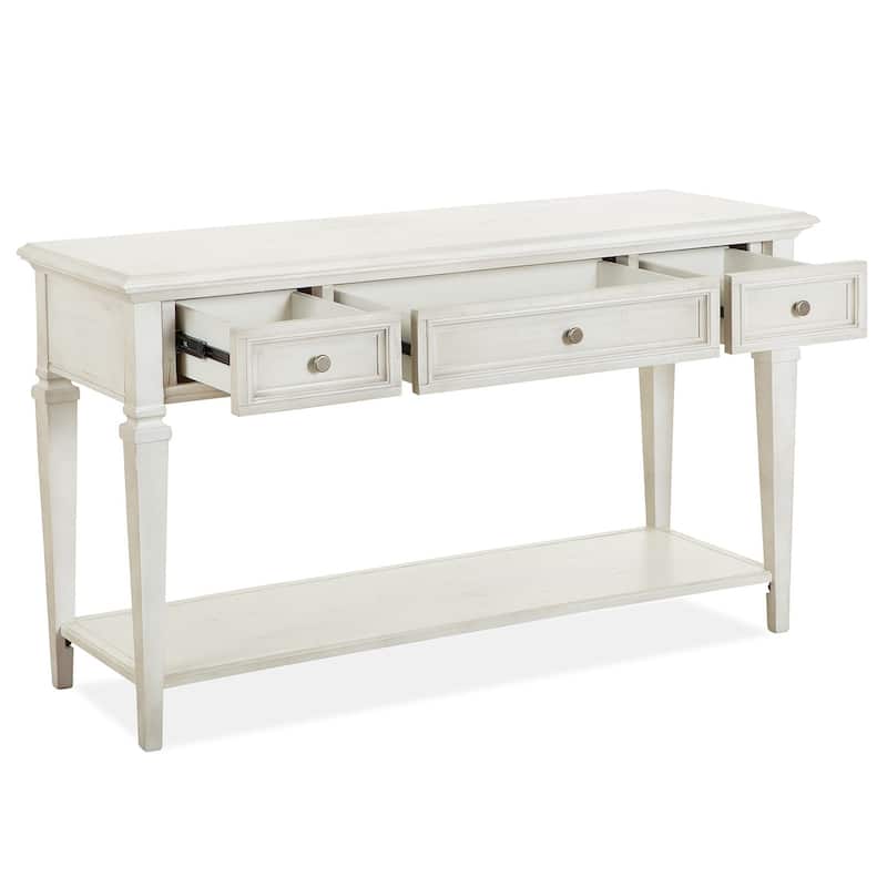 Magnussen Home Newport Alabaster Rectangular Sofa Table - 50''W x 17''D x 29''H