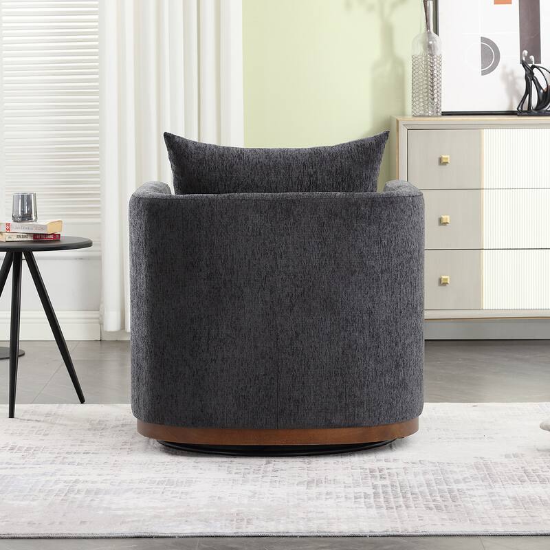 Swivel Barrel Chair, Round Accent Sofa Chair for Living Room, 360 Degree Swivel Barrel Club Chair, Leisure Arm Chair