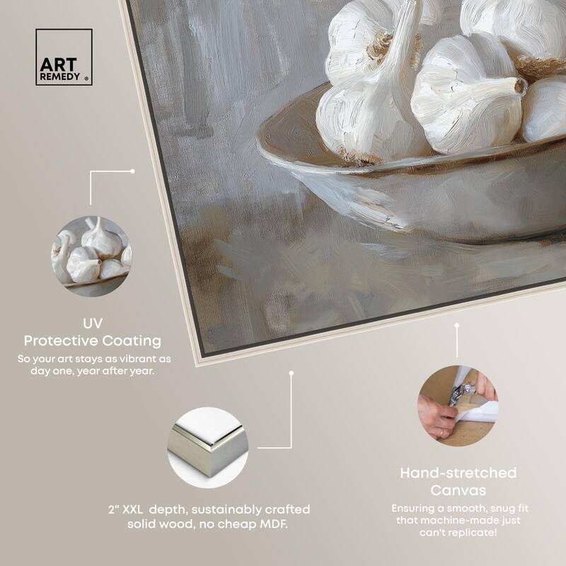 Garlic Bowl Canvas by Art Remedy