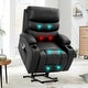 preview thumbnail 18 of 53, Oversized Power Lift Recliner Chair with Massage & Heat, PU Leather, USB Port, Cup Holders & Pockets Style 2 - Black