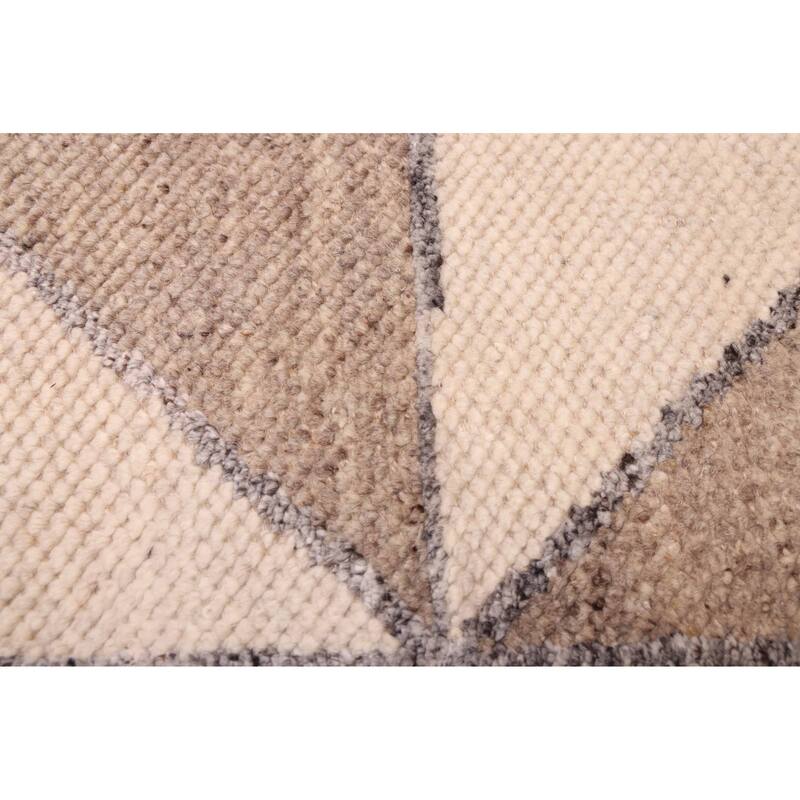 ECARPETGALLERY Hand-knotted Tangier Taupe Wool Rug - 5'0 x 7'11