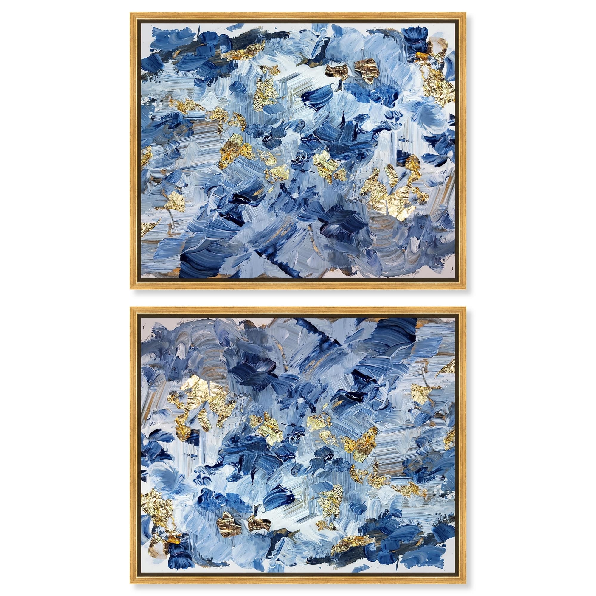 Gold over Blue Set Canvas Set of 2 by Art Remedy