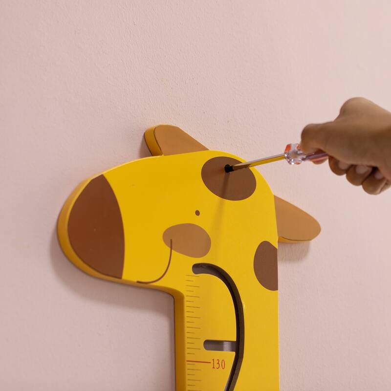 Wooden Giraffe Sensory Wall Game, Activity Toy Growth Chart for Playroom, Nursery, Preschool, and Doctors' Office